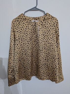 NWT LOFT Cheetah Print Keyhole Blouse